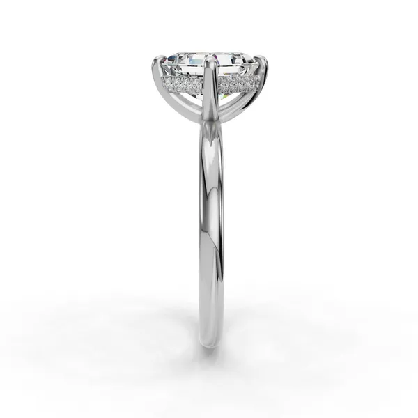 Platinum Asscher Engagement Ring Setting Image 3 SVS Fine Jewelry Oceanside, NY