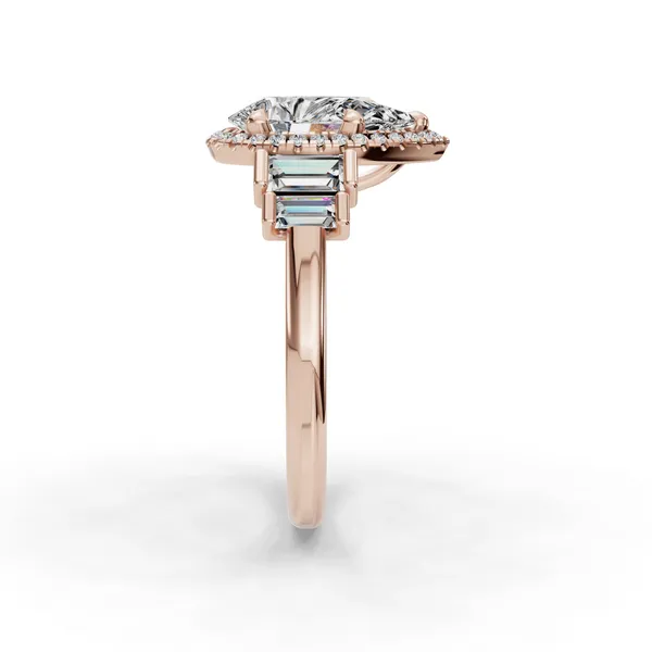 14K Rose Gold Pear Engagement Ring Setting Image 3 SVS Fine Jewelry Oceanside, NY