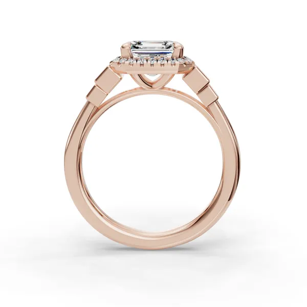 14K Rose Gold Asscher Engagement Ring Setting Image 2 SVS Fine Jewelry Oceanside, NY