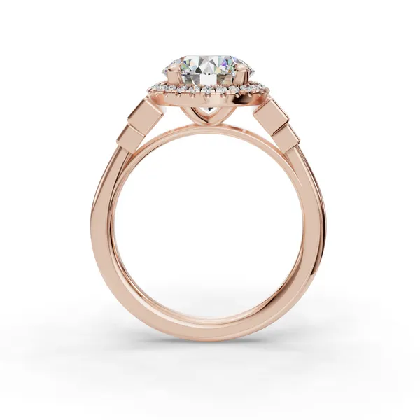 14K Rose Gold Round Engagement Ring Setting Image 2 SVS Fine Jewelry Oceanside, NY