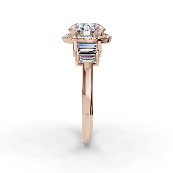 14K Rose Gold Round Engagement Ring Setting Image 3 SVS Fine Jewelry Oceanside, NY