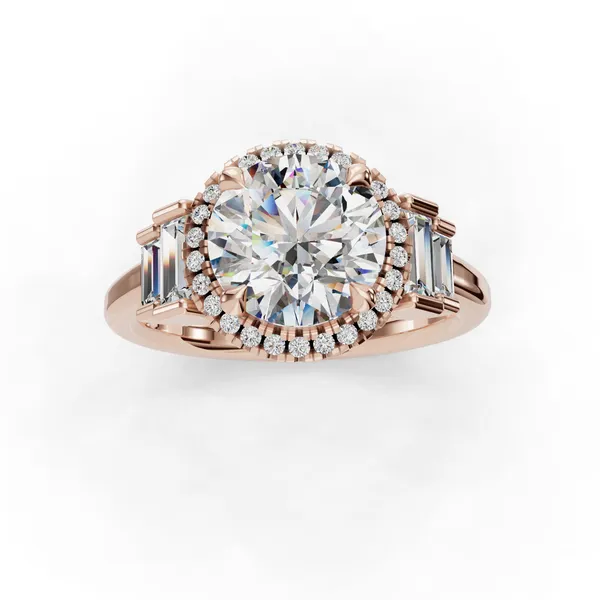 14K Rose Gold Round Engagement Ring Setting Image 4 SVS Fine Jewelry Oceanside, NY