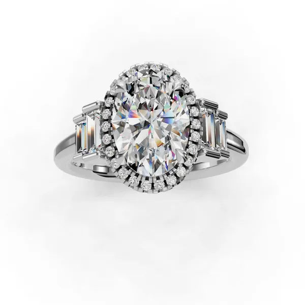 14K White Gold Oval Engagement Ring Setting Image 4 SVS Fine Jewelry Oceanside, NY