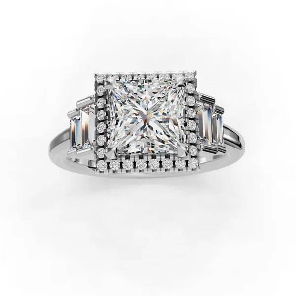 14K White Gold Princess Engagement Ring Setting Image 4 SVS Fine Jewelry Oceanside, NY