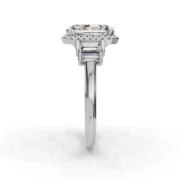 14K White Gold Radiant Engagement Ring Setting Image 3 SVS Fine Jewelry Oceanside, NY