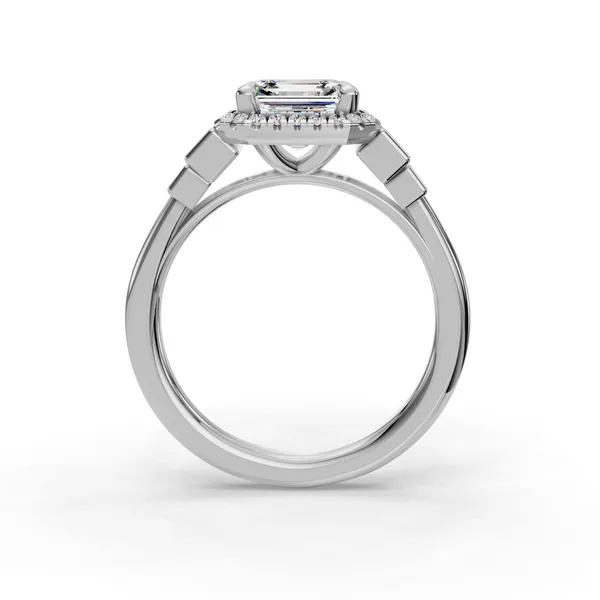 14K White Gold Asscher Engagement Ring Setting Image 2 SVS Fine Jewelry Oceanside, NY