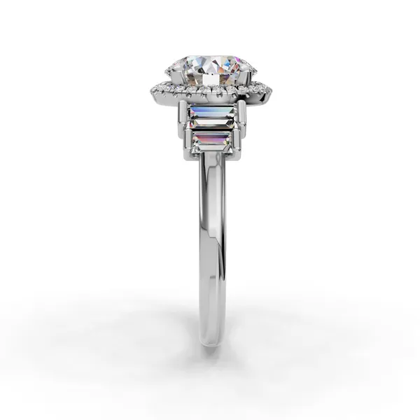 14K White Gold Round Engagement Ring Setting Image 3 SVS Fine Jewelry Oceanside, NY