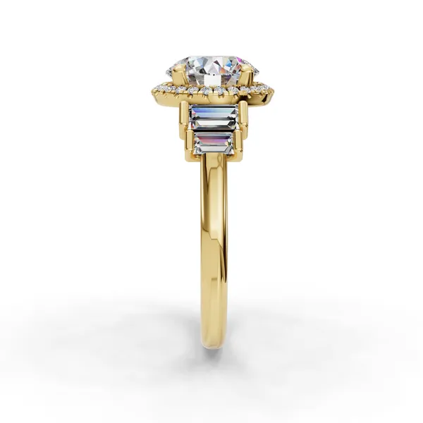 14K Yellow Gold Round Engagement Ring Setting Image 3 SVS Fine Jewelry Oceanside, NY