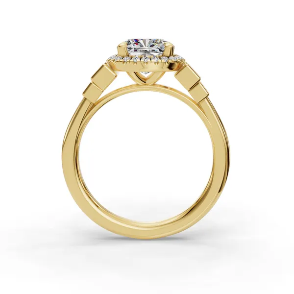14K Yellow Gold Cushion Engagement Ring Setting Image 2 SVS Fine Jewelry Oceanside, NY