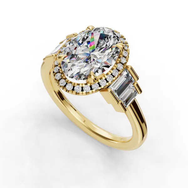 14K Yellow Gold Oval Engagement Ring Setting SVS Fine Jewelry Oceanside, NY