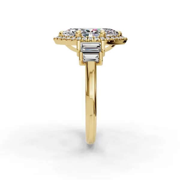 14K Yellow Gold Marquise Engagement Ring Setting Image 3 SVS Fine Jewelry Oceanside, NY