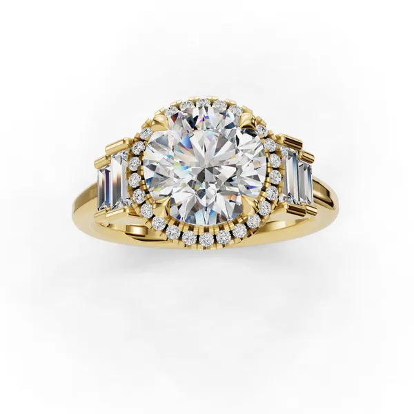 14K Yellow Gold Round Engagement Ring Setting Image 4 SVS Fine Jewelry Oceanside, NY