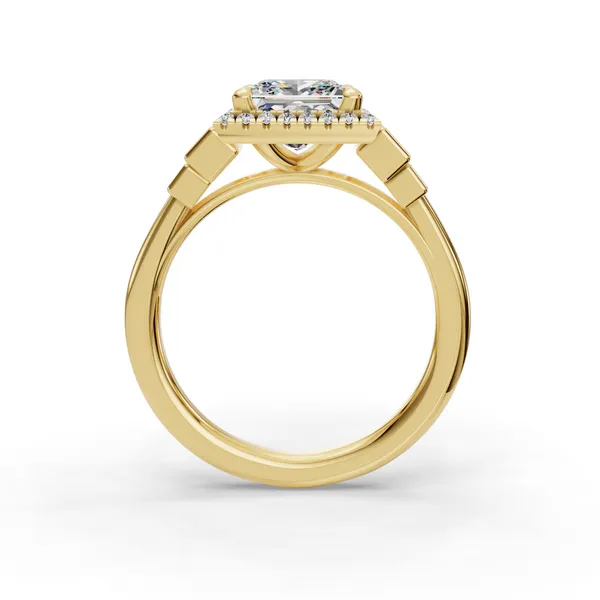 14K Yellow Gold Princess Engagement Ring Setting Image 2 SVS Fine Jewelry Oceanside, NY