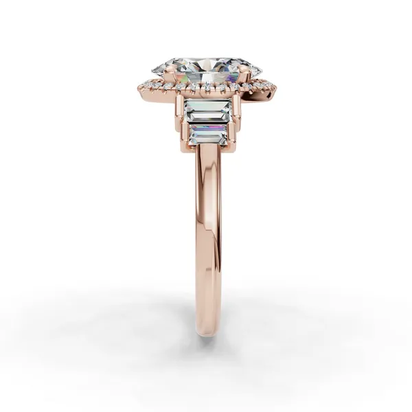 18K Rose Gold Oval Engagement Ring Setting Image 3 SVS Fine Jewelry Oceanside, NY