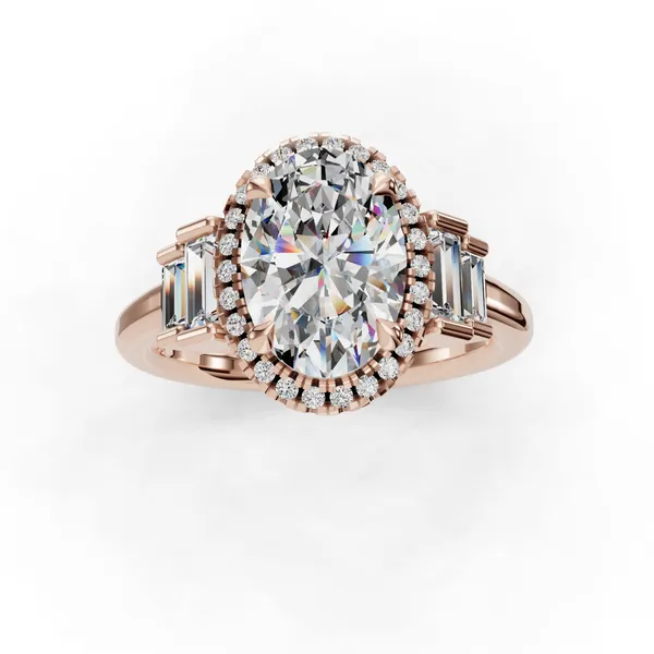 18K Rose Gold Oval Engagement Ring Setting Image 4 SVS Fine Jewelry Oceanside, NY