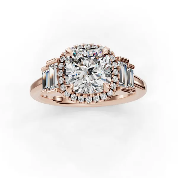 18K Rose Gold Cushion Engagement Ring Setting Image 4 SVS Fine Jewelry Oceanside, NY