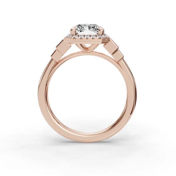 18K Rose Gold Radiant Engagement Ring Setting Image 2 SVS Fine Jewelry Oceanside, NY
