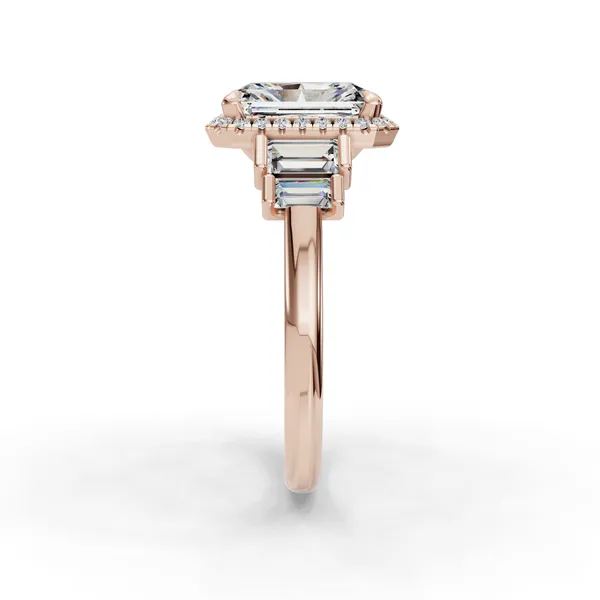 18K Rose Gold Radiant Engagement Ring Setting Image 3 SVS Fine Jewelry Oceanside, NY