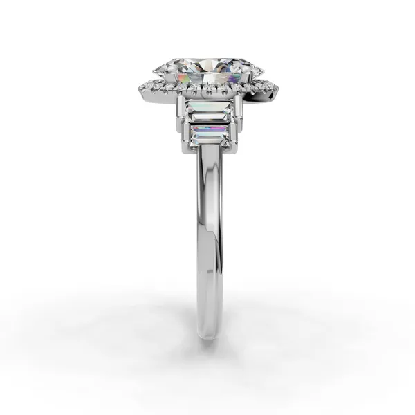 18K White Gold Oval Engagement Ring Setting Image 3 SVS Fine Jewelry Oceanside, NY