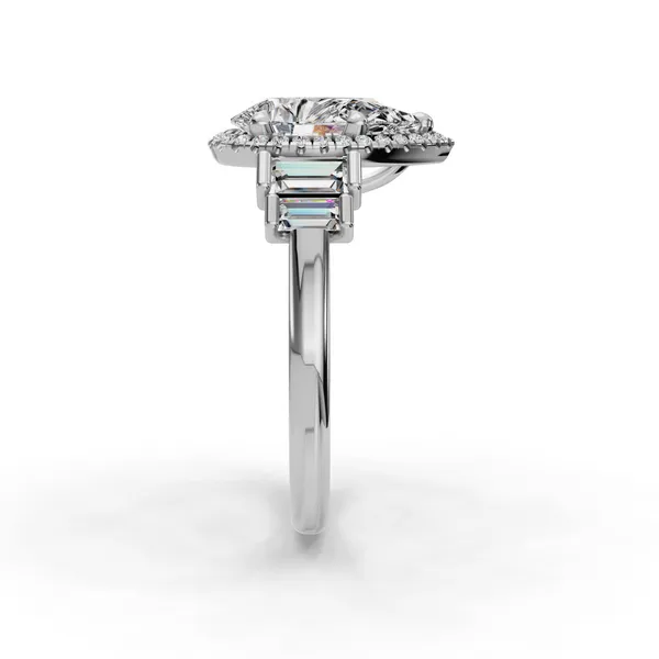 18K White Gold Pear Engagement Ring Setting Image 3 SVS Fine Jewelry Oceanside, NY