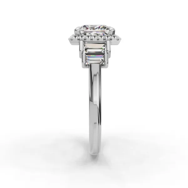 18K White Gold Princess Engagement Ring Setting Image 3 SVS Fine Jewelry Oceanside, NY