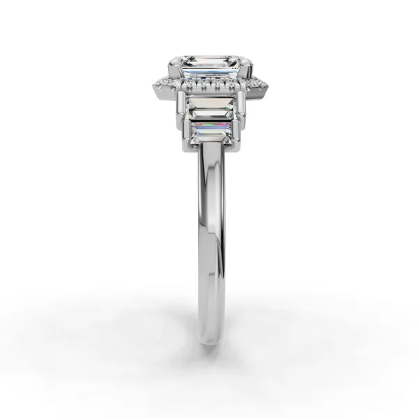 18K White Gold Asscher Engagement Ring Setting Image 3 SVS Fine Jewelry Oceanside, NY