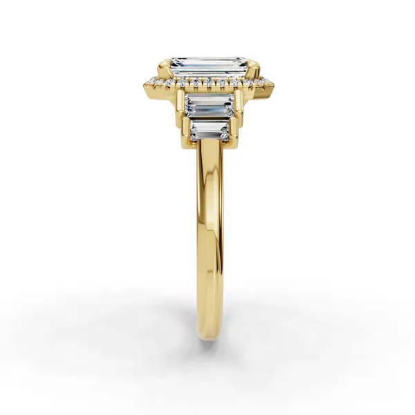 18K Yellow Gold Emerald Engagement Ring Setting Image 3 SVS Fine Jewelry Oceanside, NY