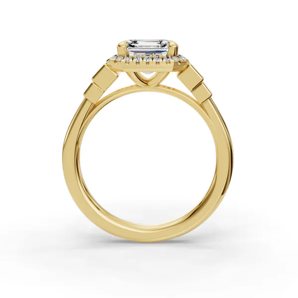 18K Yellow Gold Asscher Engagement Ring Setting Image 2 SVS Fine Jewelry Oceanside, NY