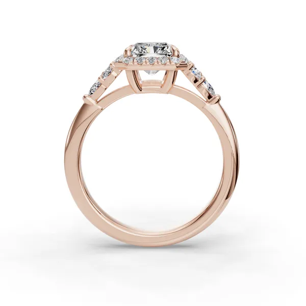 14K Rose Gold Radiant Engagement Ring Setting Image 2 SVS Fine Jewelry Oceanside, NY