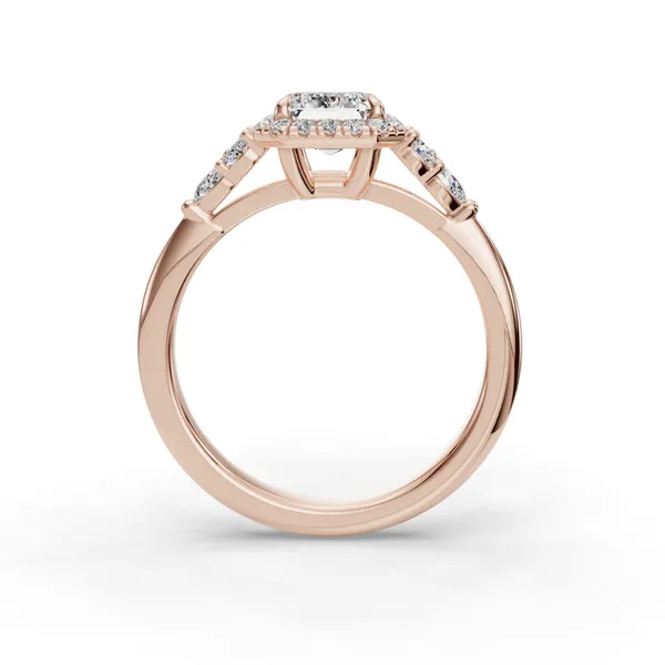 14K Rose Gold Emerald Engagement Ring Setting Image 2 SVS Fine Jewelry Oceanside, NY