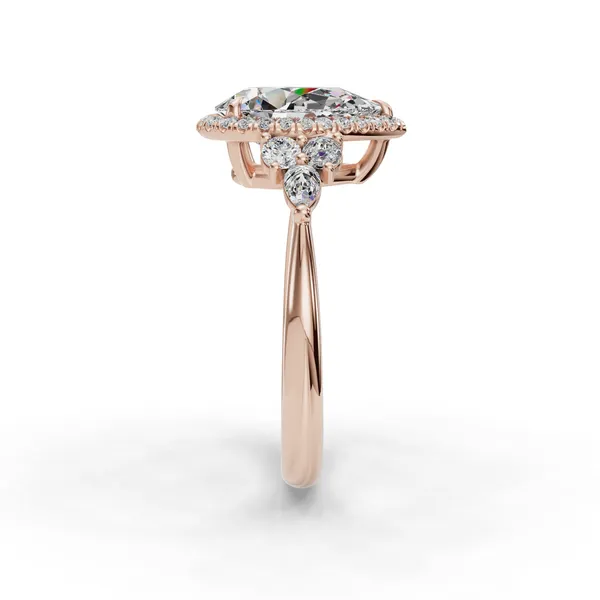 14K Rose Gold Pear Engagement Ring Setting Image 3 SVS Fine Jewelry Oceanside, NY