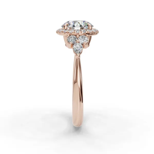 14K Rose Gold Round Engagement Ring Setting Image 3 SVS Fine Jewelry Oceanside, NY