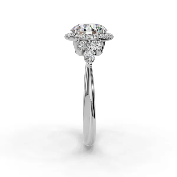 14K White Gold Round Engagement Ring Setting Image 3 SVS Fine Jewelry Oceanside, NY