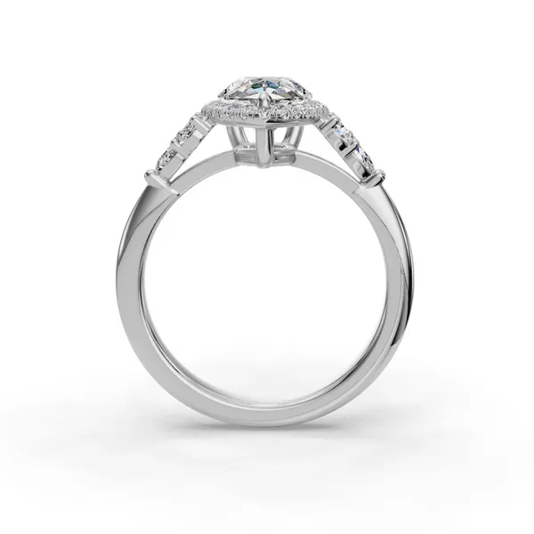 14K White Gold Pear Engagement Ring Setting Image 2 SVS Fine Jewelry Oceanside, NY