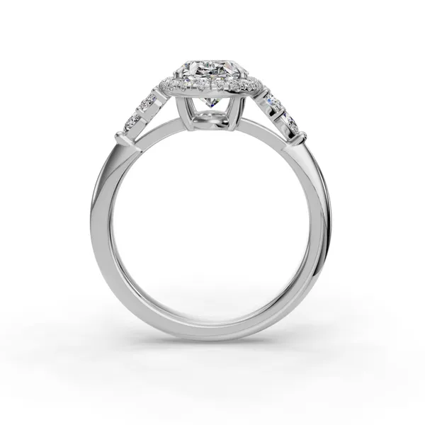 14K White Gold Oval Engagement Ring Setting Image 2 SVS Fine Jewelry Oceanside, NY