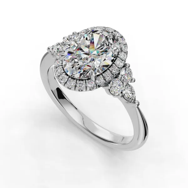 14K White Gold Oval Engagement Ring Setting SVS Fine Jewelry Oceanside, NY