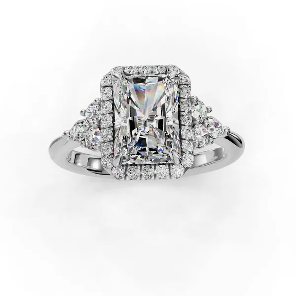 14K White Gold Radiant Engagement Ring Setting Image 4 SVS Fine Jewelry Oceanside, NY