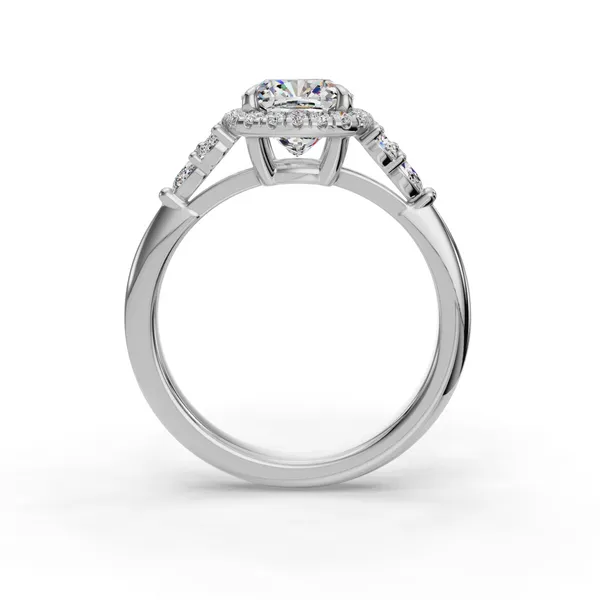 14K White Gold Cushion Engagement Ring Setting Image 2 SVS Fine Jewelry Oceanside, NY