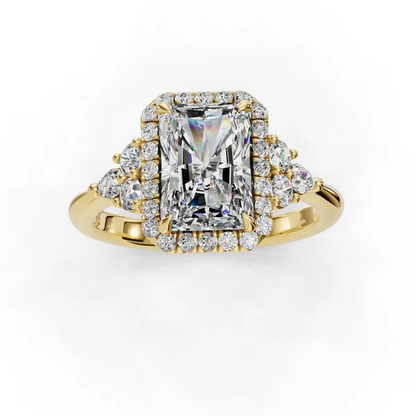 14K Yellow Gold Radiant Engagement Ring Setting Image 4 SVS Fine Jewelry Oceanside, NY