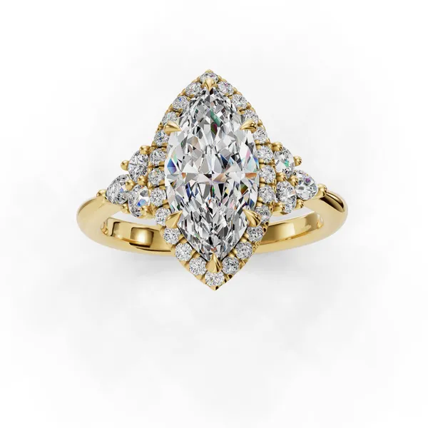 14K Yellow Gold Marquise Engagement Ring Setting Image 4 SVS Fine Jewelry Oceanside, NY