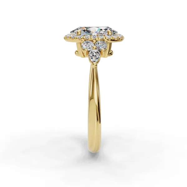 14K Yellow Gold Oval Engagement Ring Setting Image 3 SVS Fine Jewelry Oceanside, NY