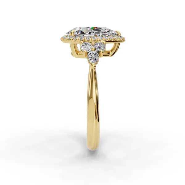 14K Yellow Gold Pear Engagement Ring Setting Image 3 SVS Fine Jewelry Oceanside, NY