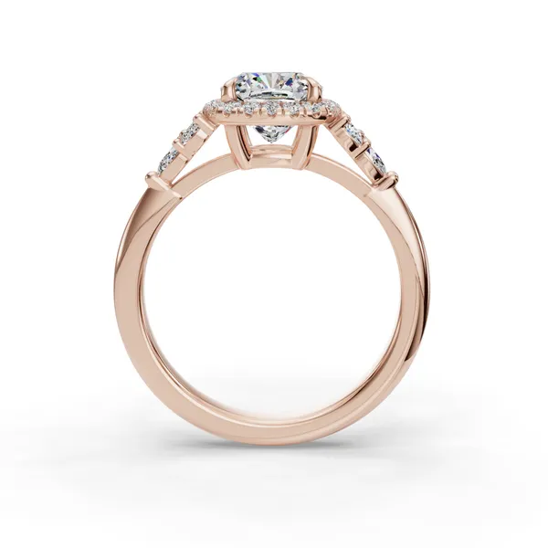 18K Rose Gold Cushion Engagement Ring Setting Image 2 SVS Fine Jewelry Oceanside, NY