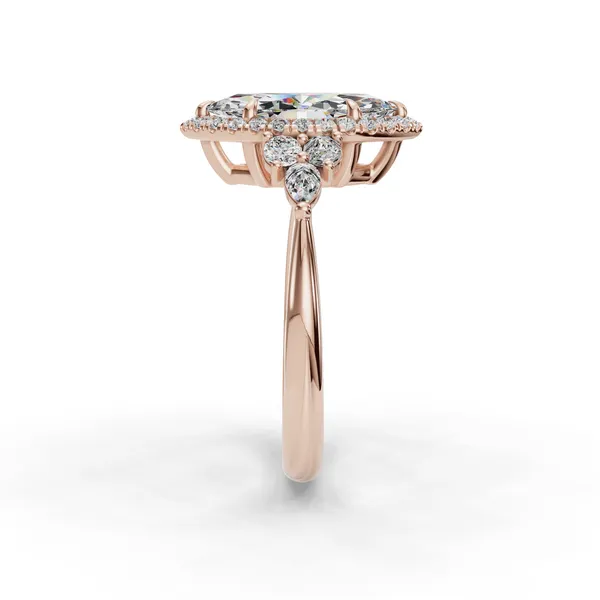 18K Rose Gold Marquise Engagement Ring Setting Image 3 SVS Fine Jewelry Oceanside, NY