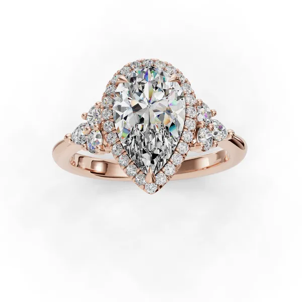 18K Rose Gold Pear Engagement Ring Setting Image 4 SVS Fine Jewelry Oceanside, NY