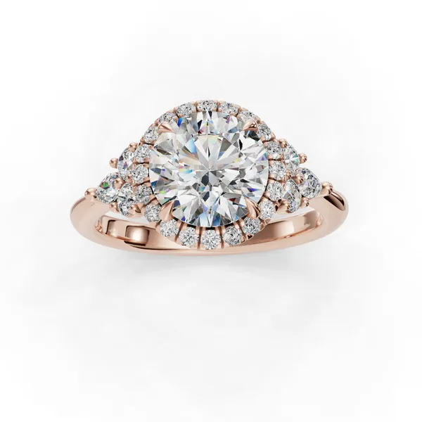 18K Rose Gold Round Engagement Ring Setting Image 4 SVS Fine Jewelry Oceanside, NY