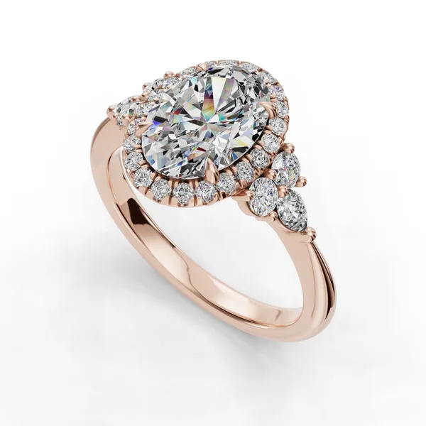 18K Rose Gold Oval Engagement Ring Setting SVS Fine Jewelry Oceanside, NY