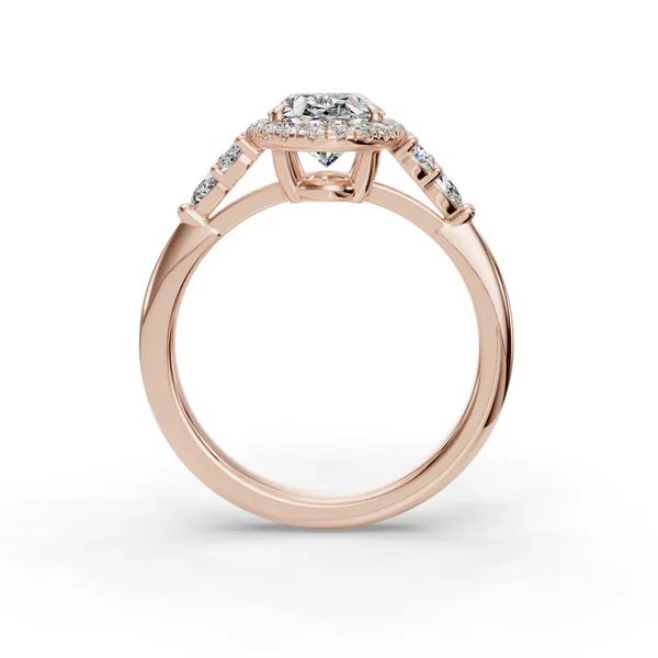 18K Rose Gold Oval Engagement Ring Setting Image 2 SVS Fine Jewelry Oceanside, NY
