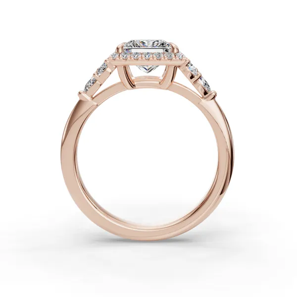18K Rose Gold Princess Engagement Ring Setting Image 2 SVS Fine Jewelry Oceanside, NY
