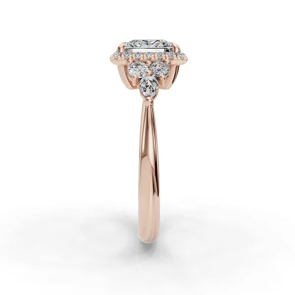 18K Rose Gold Princess Engagement Ring Setting Image 3 SVS Fine Jewelry Oceanside, NY